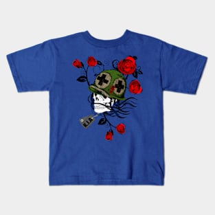 Halloween War Skull & Roses Kids T-Shirt